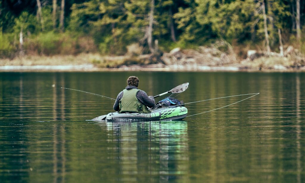 a person in a canoe