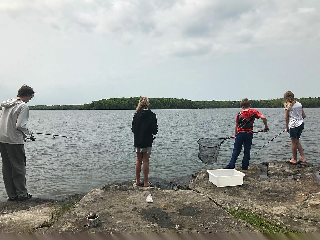 Kids on a fishing trip.