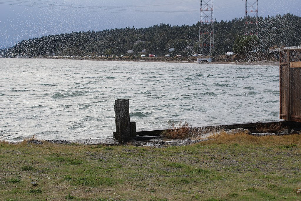 Waves and ocean spray at Henderson Bay