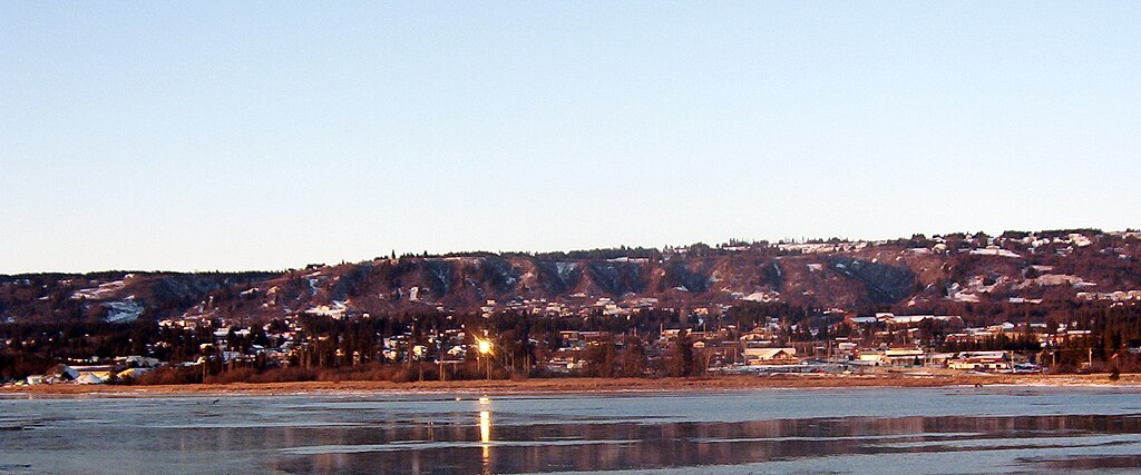Downtown Homer, Alaska, seen from Beluga Slough.