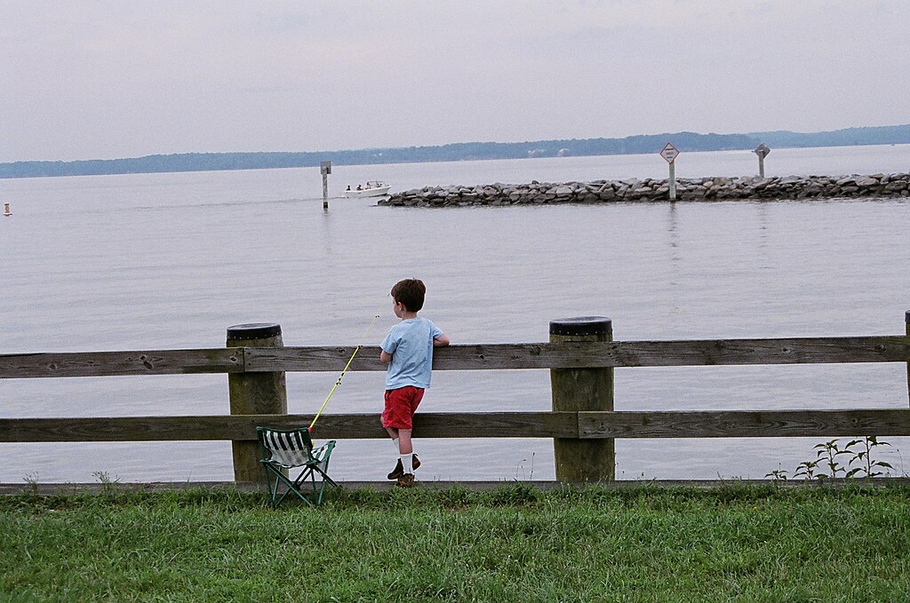 Kid fishing during the Kids Fishing Tournament.