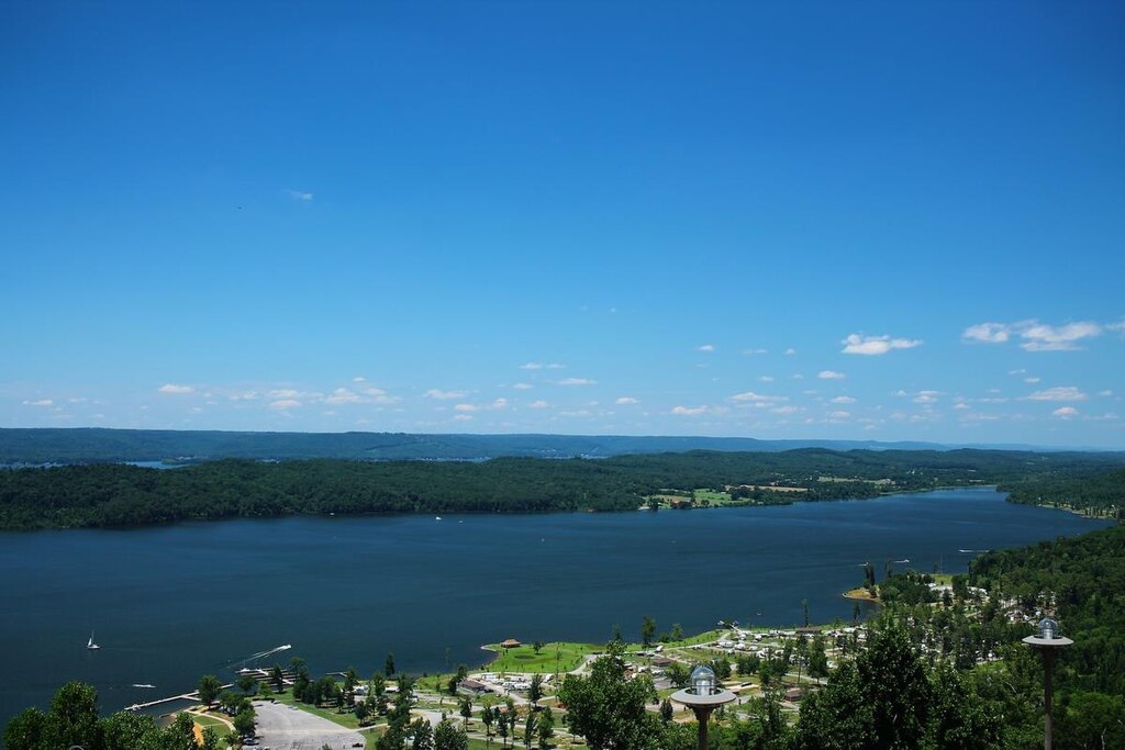 A view from the Lodge at Lake Guntersville State Park. The campground is pictured below.