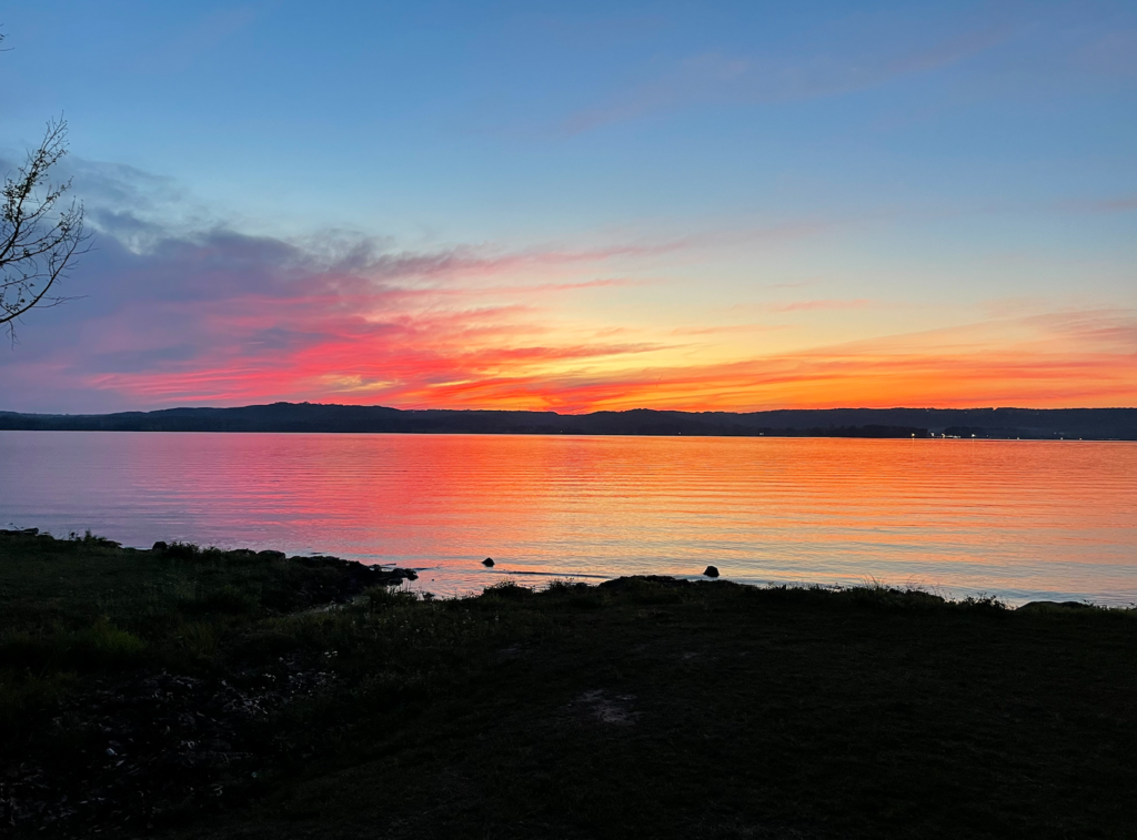 This is an April sunset over Lake Guntersville in Guntersville, Alabama.