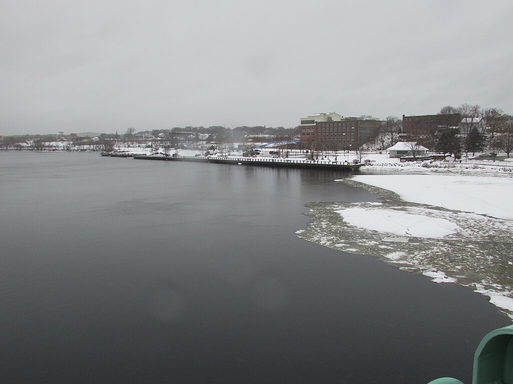The Penobscot River and Bangor, Maine waterfront