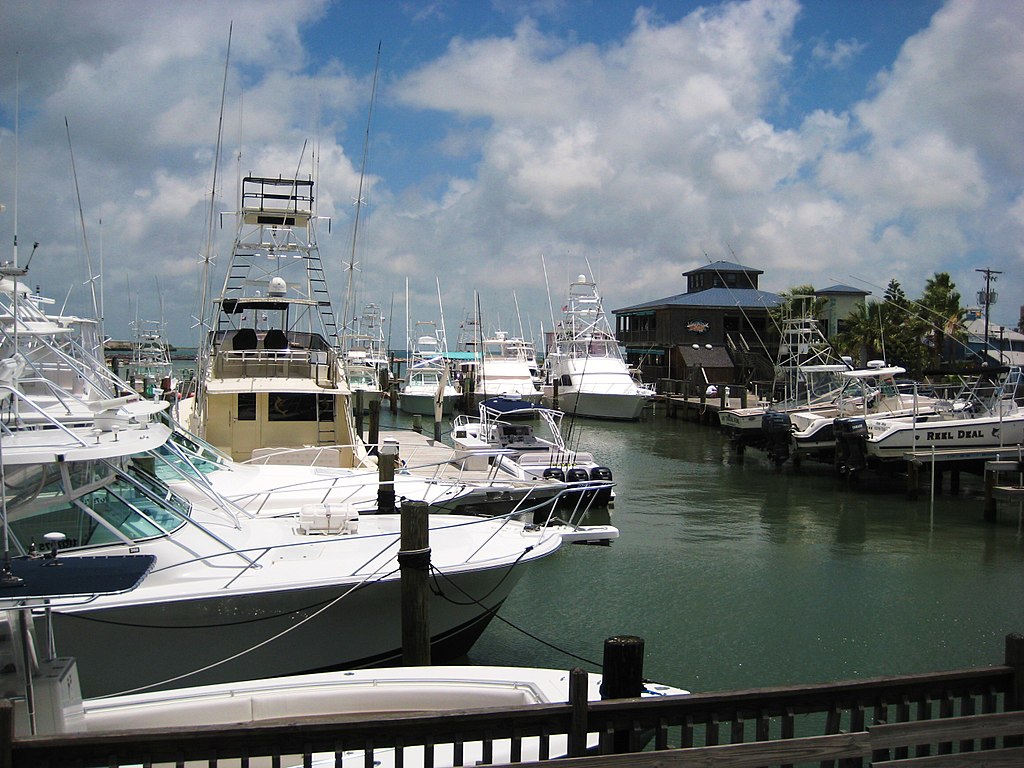 Boat dock at Port Aransas, Texas.