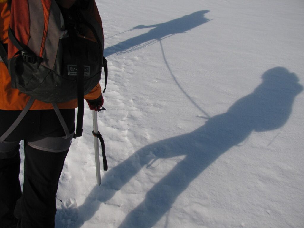 Self-rescue claws or ice picks worn