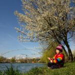 A beautiful spring day, the perfect opportunity to go fishing. Or at least pretend to do it.
